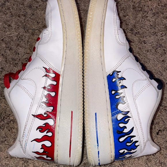 Costume Painted Flame Nike Air Force 1s - Picture 3 of 5